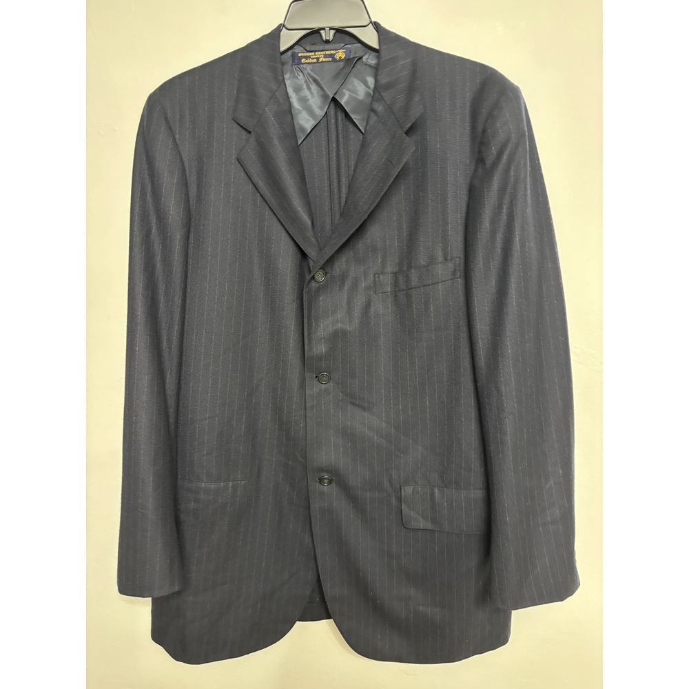 Brooks Brothers Golden Fleece Navy Blue Pinstripe Wool Blazer Suit Jacket 44XL